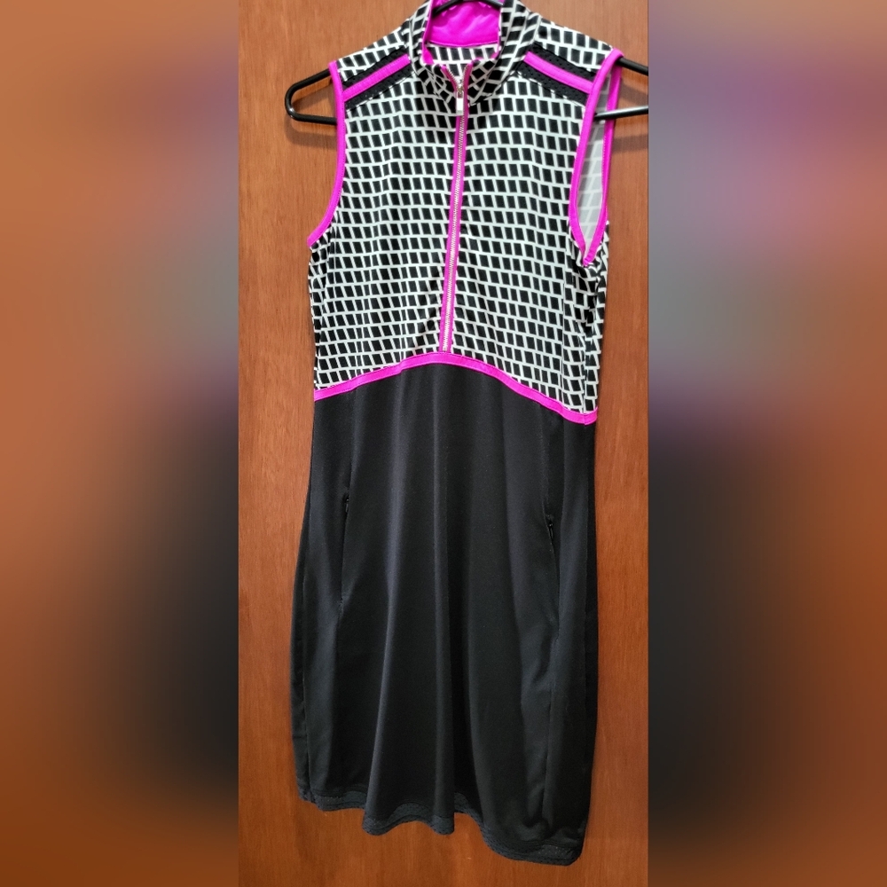 Tail Black and Pink Geometric Dress Golf Like New